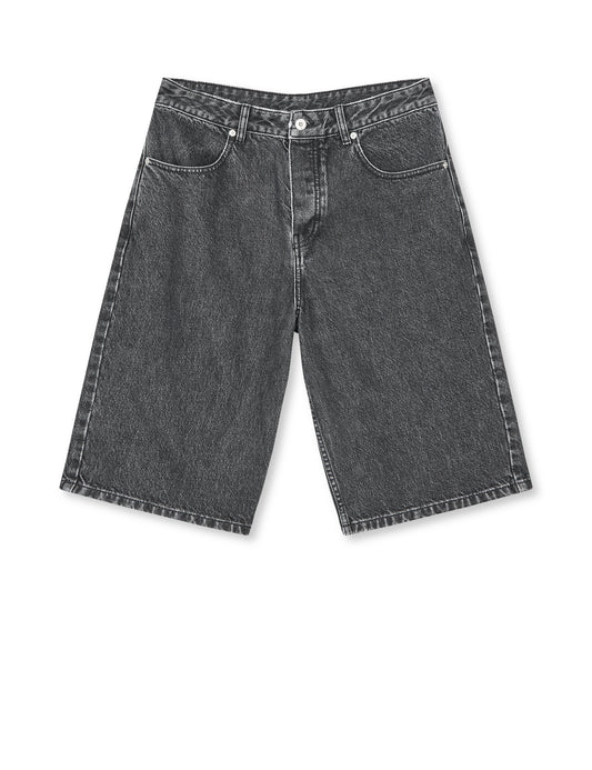 Arizona Black Denim Hannes Shorts, Black Grey Stone Wash
