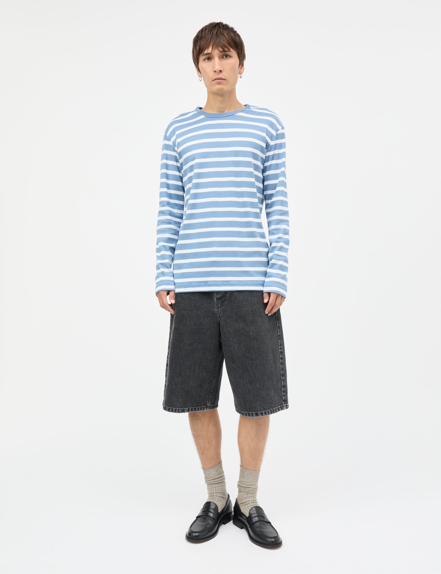 Arizona Black Denim Hannes Shorts, Black Grey Stone Wash