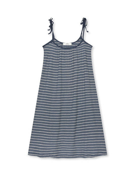 2x2 Cotton Stripe Stine Dress, Sky Captain/Vanilla Ice/Cashme
