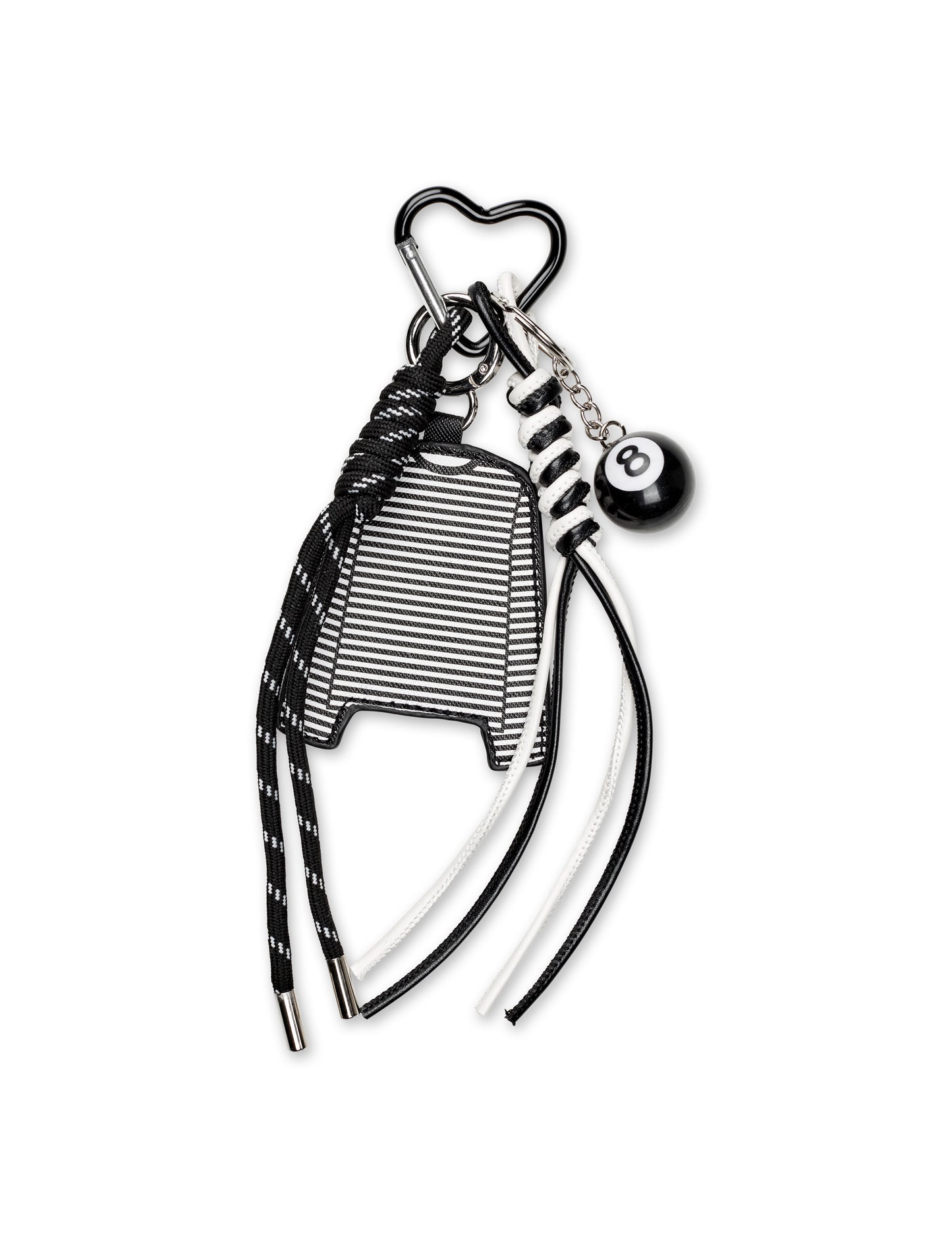 MN Stripe Tee Keychain, Black/White