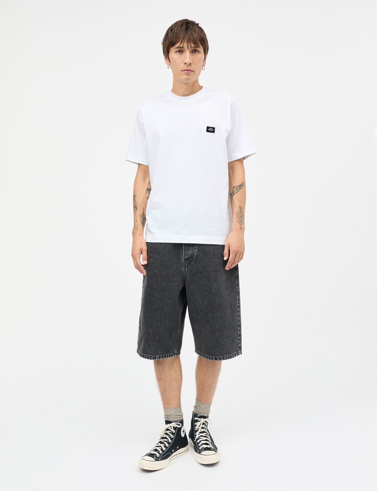 Cotton Jersey Frode Patch Tee, White