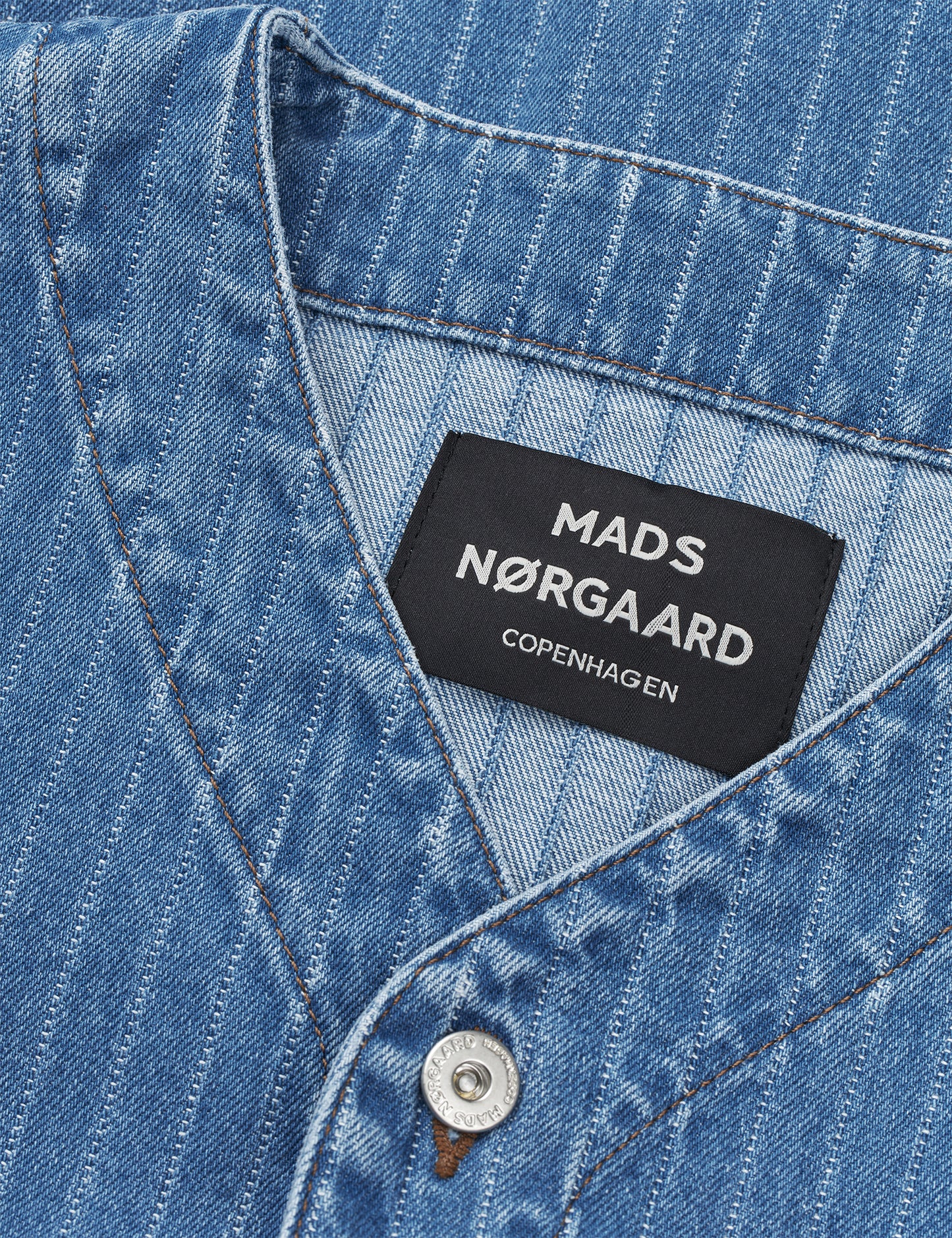 Striped Denim Paradise Shirt, Light Blue Wash
