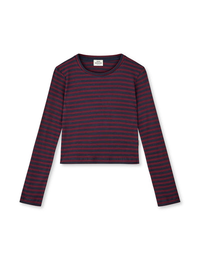 2x2 Cotton Stripe Tikka Top, Sky Captain/Winetasting