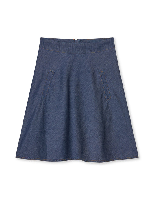Air Denim Stelly Skirt, Mid Blue Denim