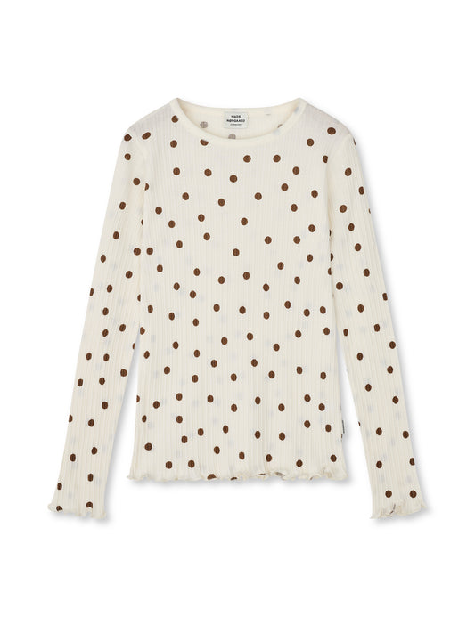 Pointella Trudy Tee LS AOP, Vanilla Ice/Cocoa