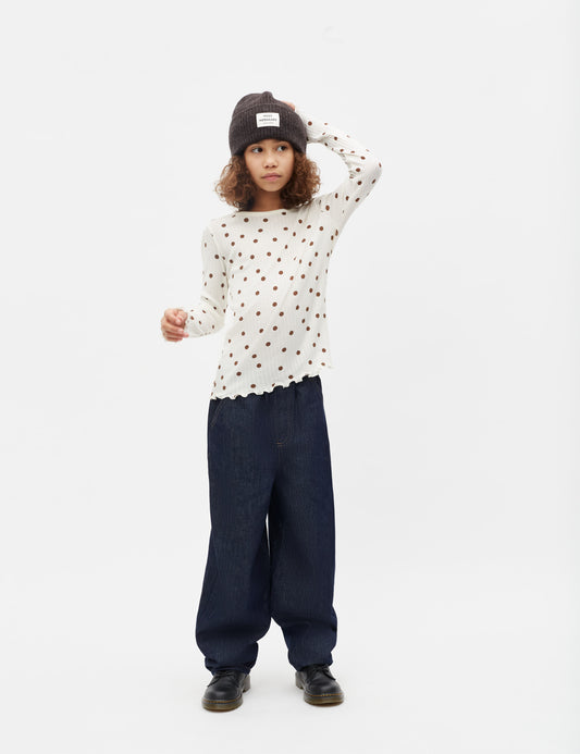 Pointella Trudy Tee LS AOP, Vanilla Ice/Cocoa