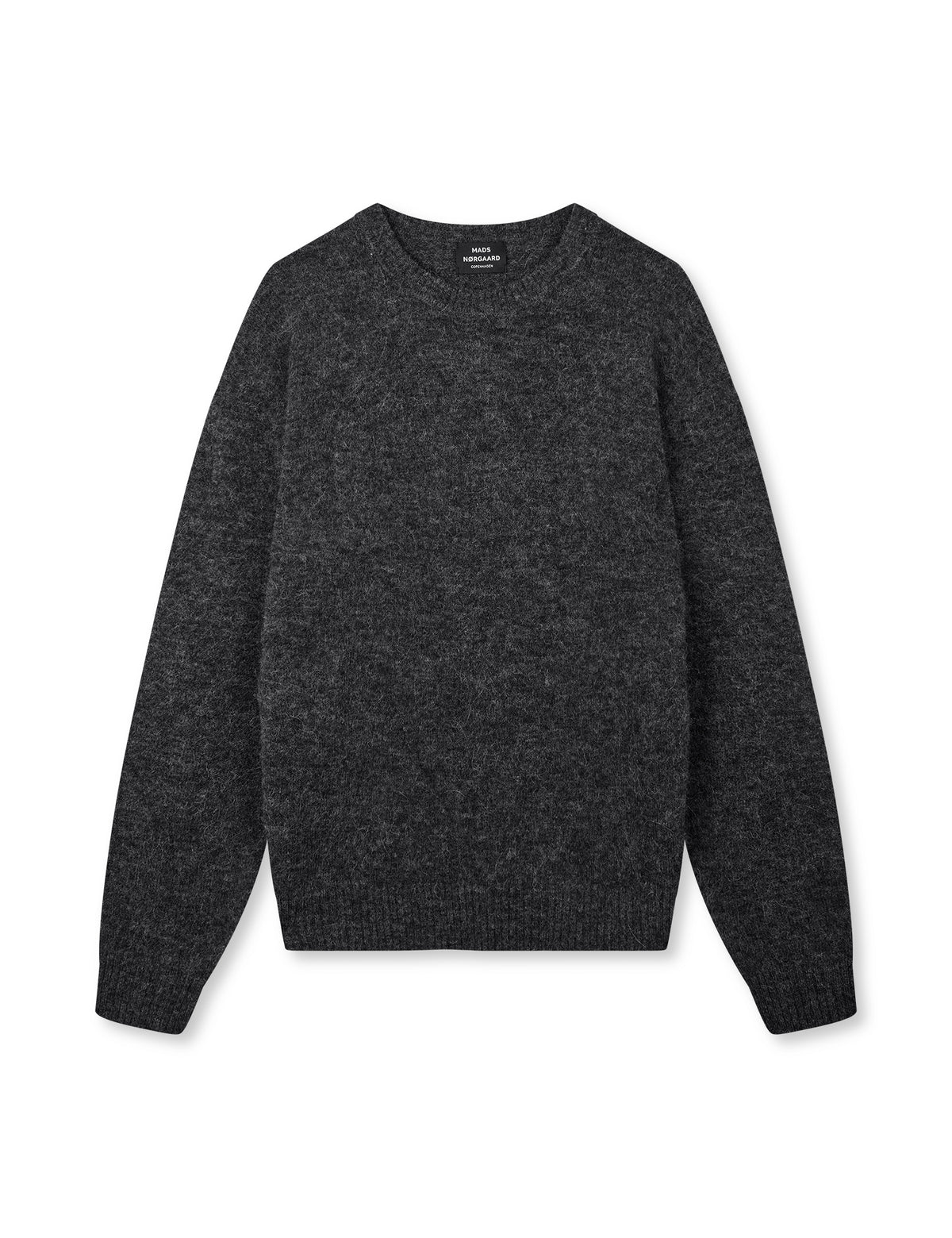 Alpaca Wool Vilhelm Knit, Dark Grey Melange