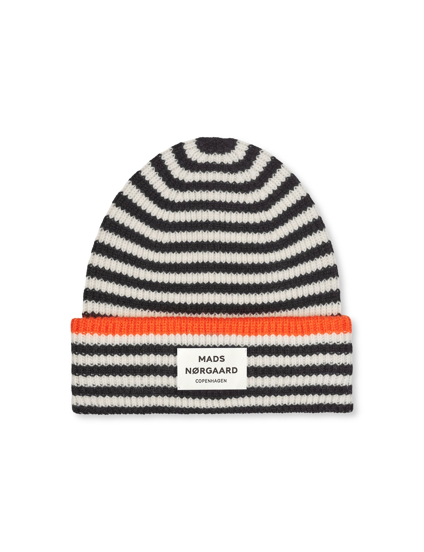 One Wool Anju Stripe Beanie, Black/Vanilla Ice
