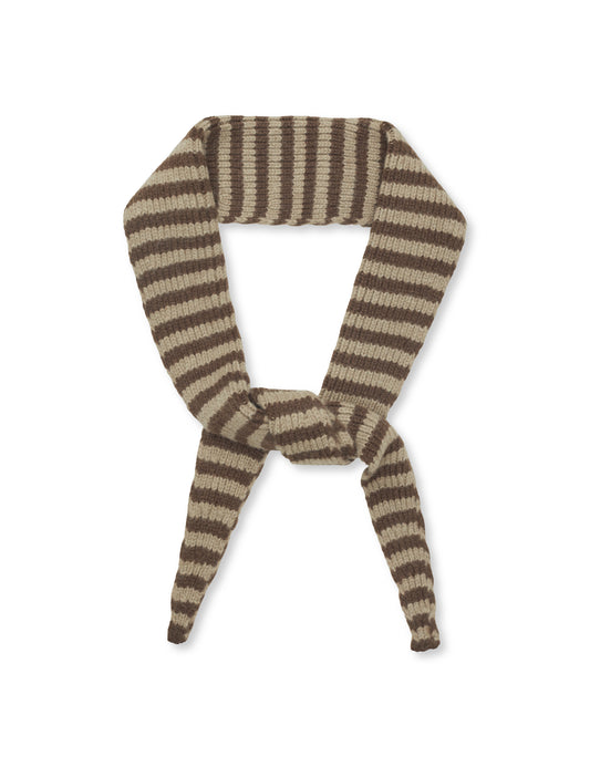 One Wool Momo Stripe scarf, Demitasse/Roasted Cashew