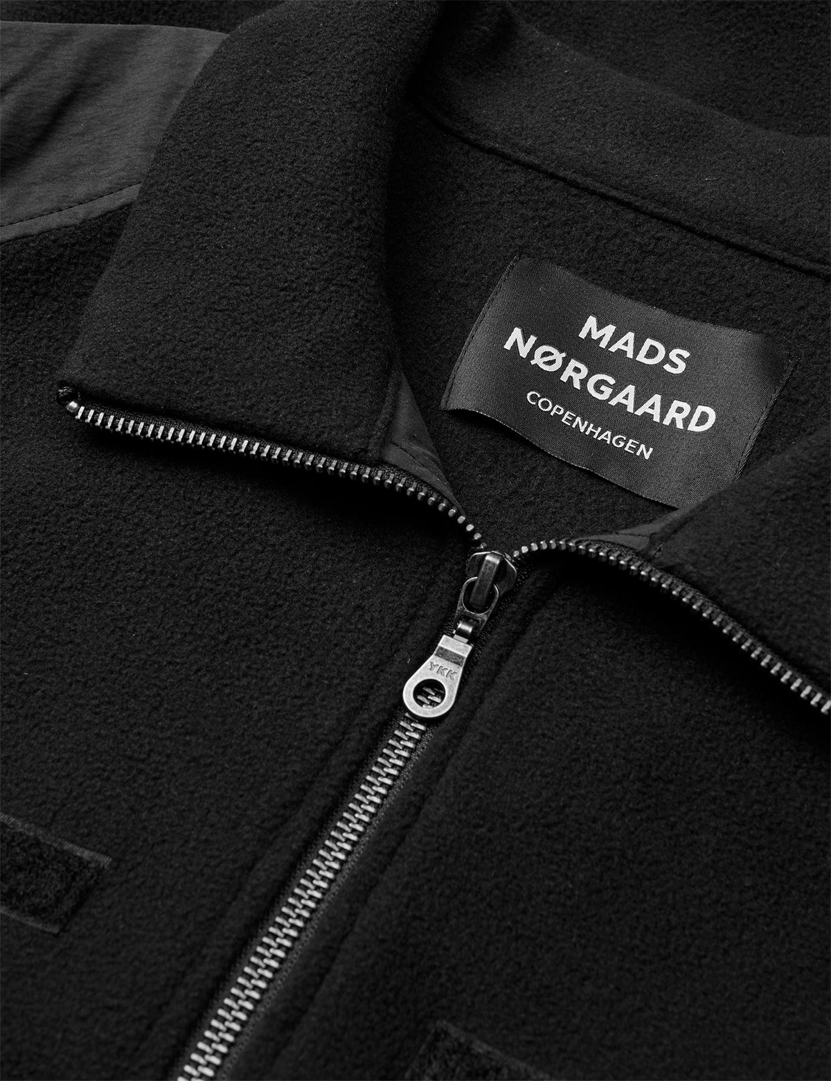 Fleece Contrast Jacket, Black