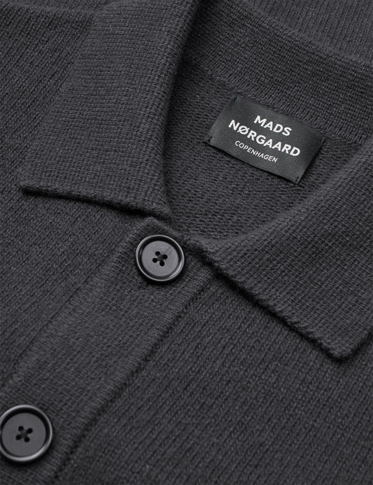 Super Wool Brando Polo LS Knit, Asphalt