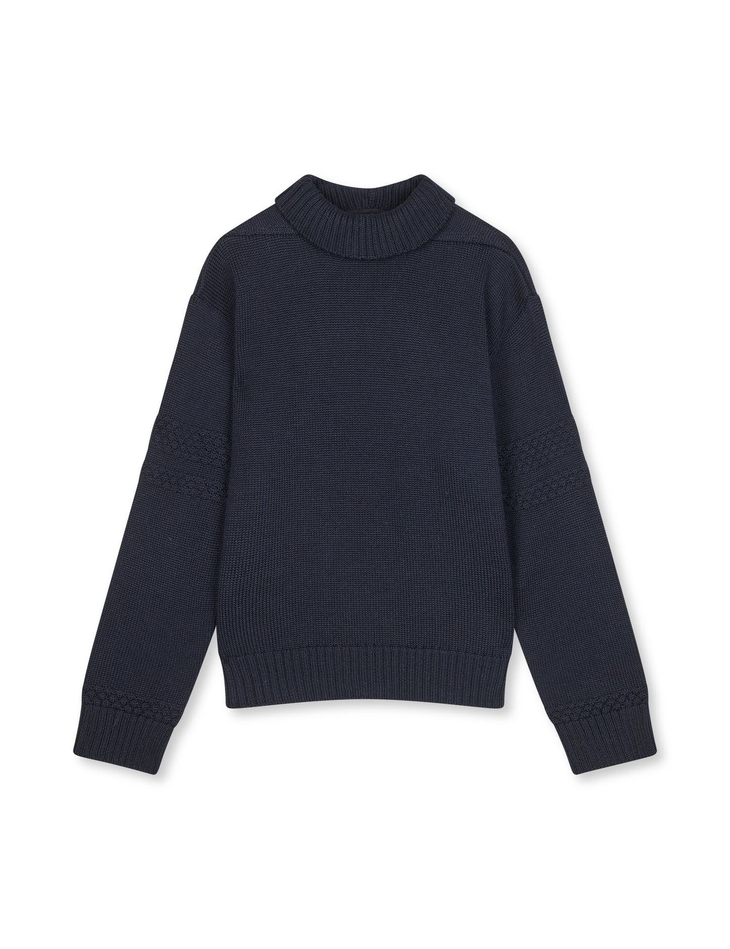 Wool Berthe Turtleneck Sweater, Sky Captain