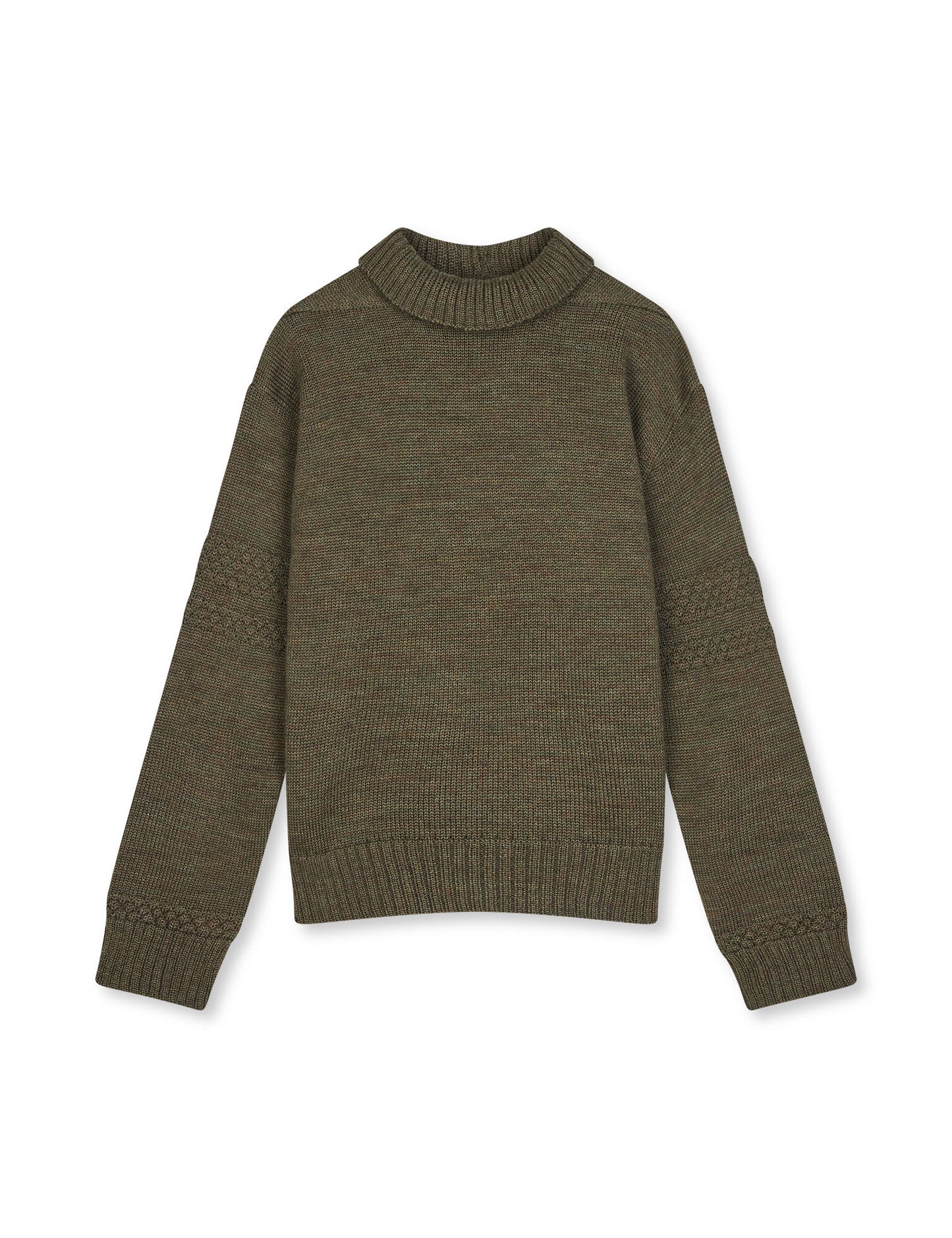 Wool Berthe Turtleneck Sweater, Tarmac Melange