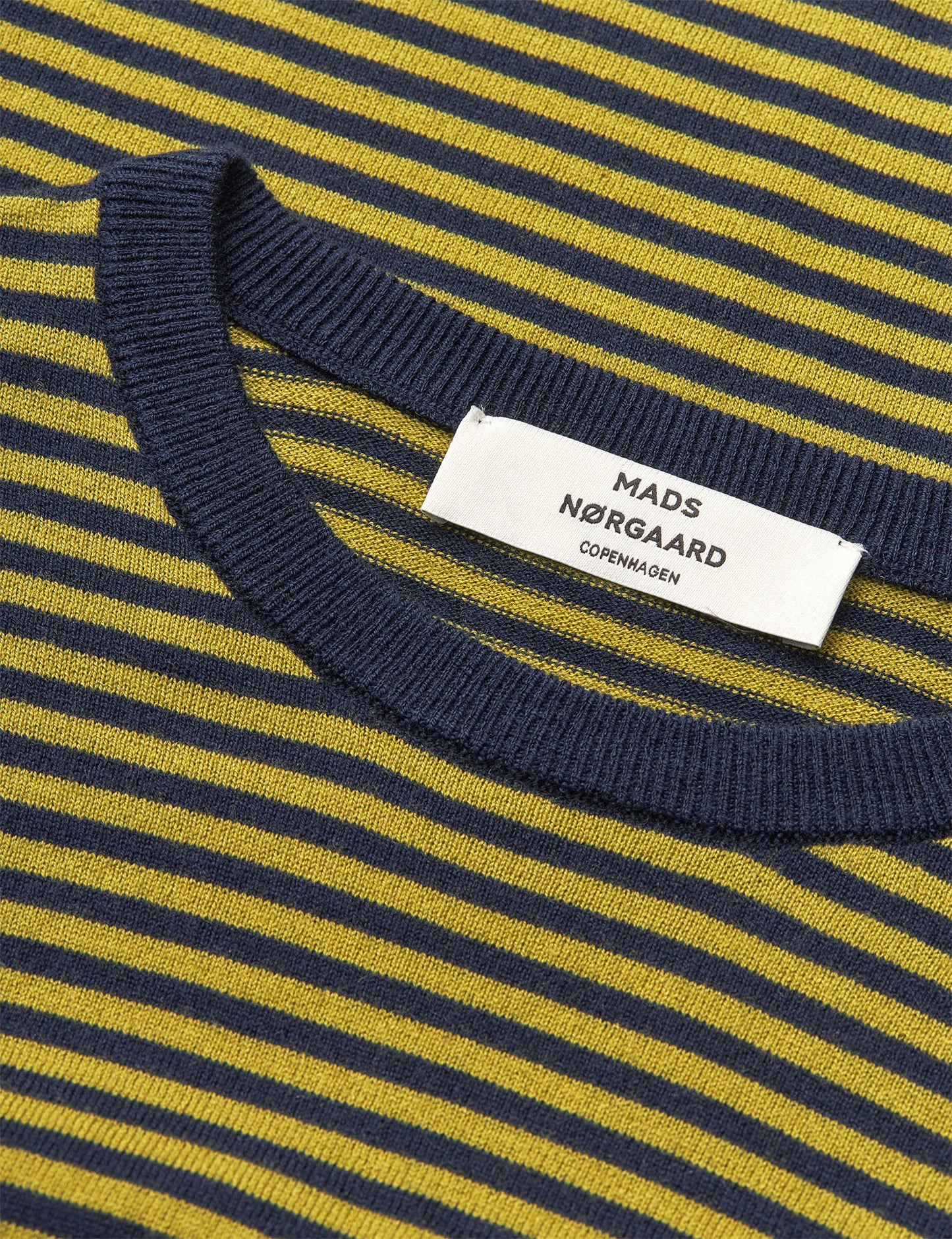 Fine Merino Emma Stripe Knit, Sky Captain/Green Olive
