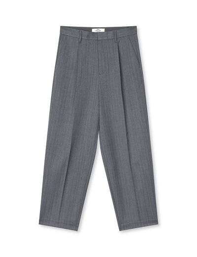 Herringbone Pin Maria Pants, Dark Grey Melange/Winetasting