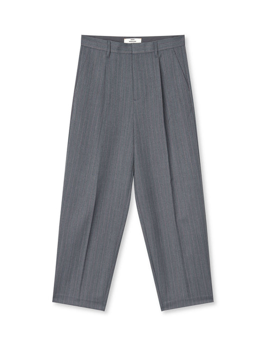 Herringbone Pin Maria Pants, Dark Grey Melange/Winetasting