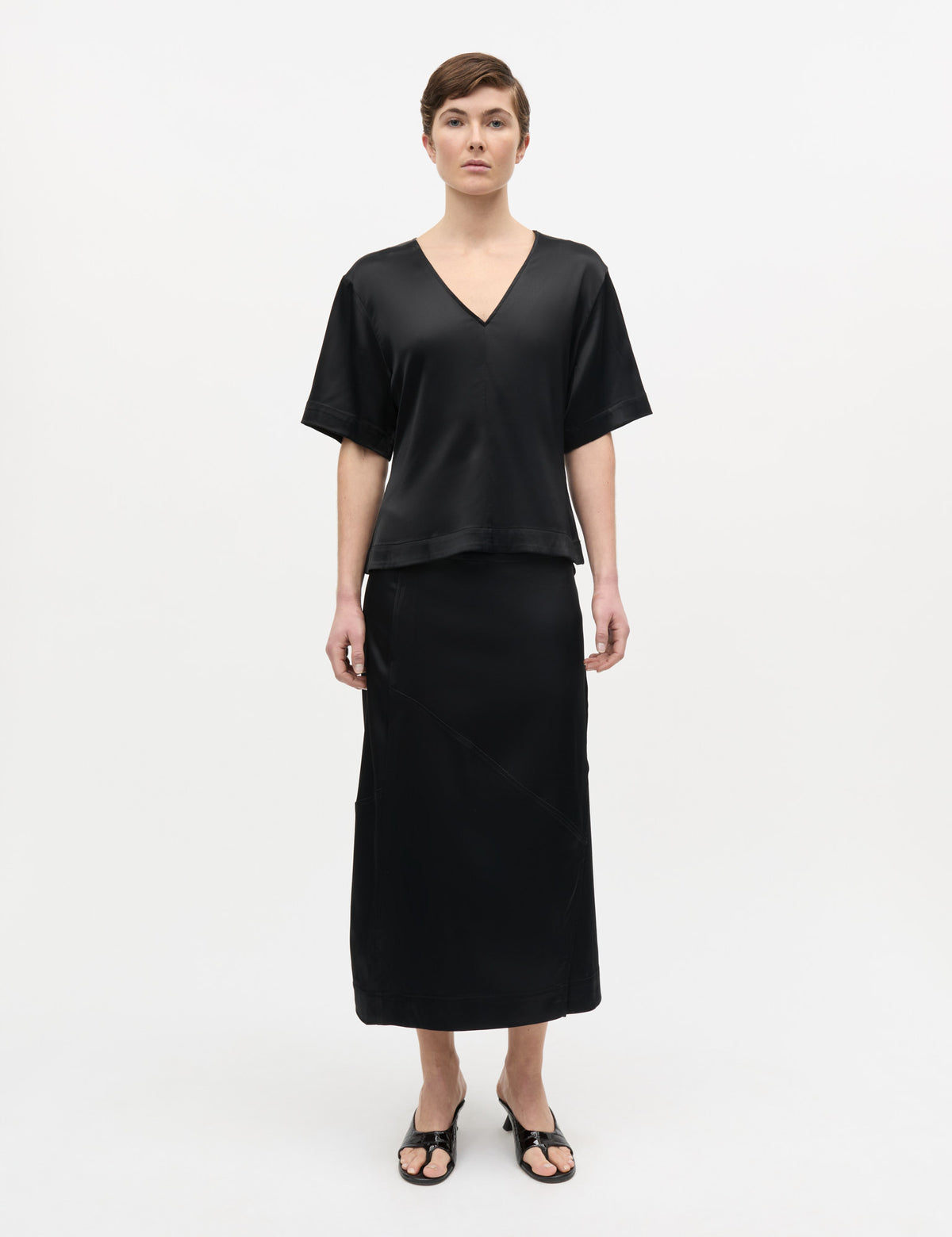 Viscosa Martine Wrap Skirt, Black