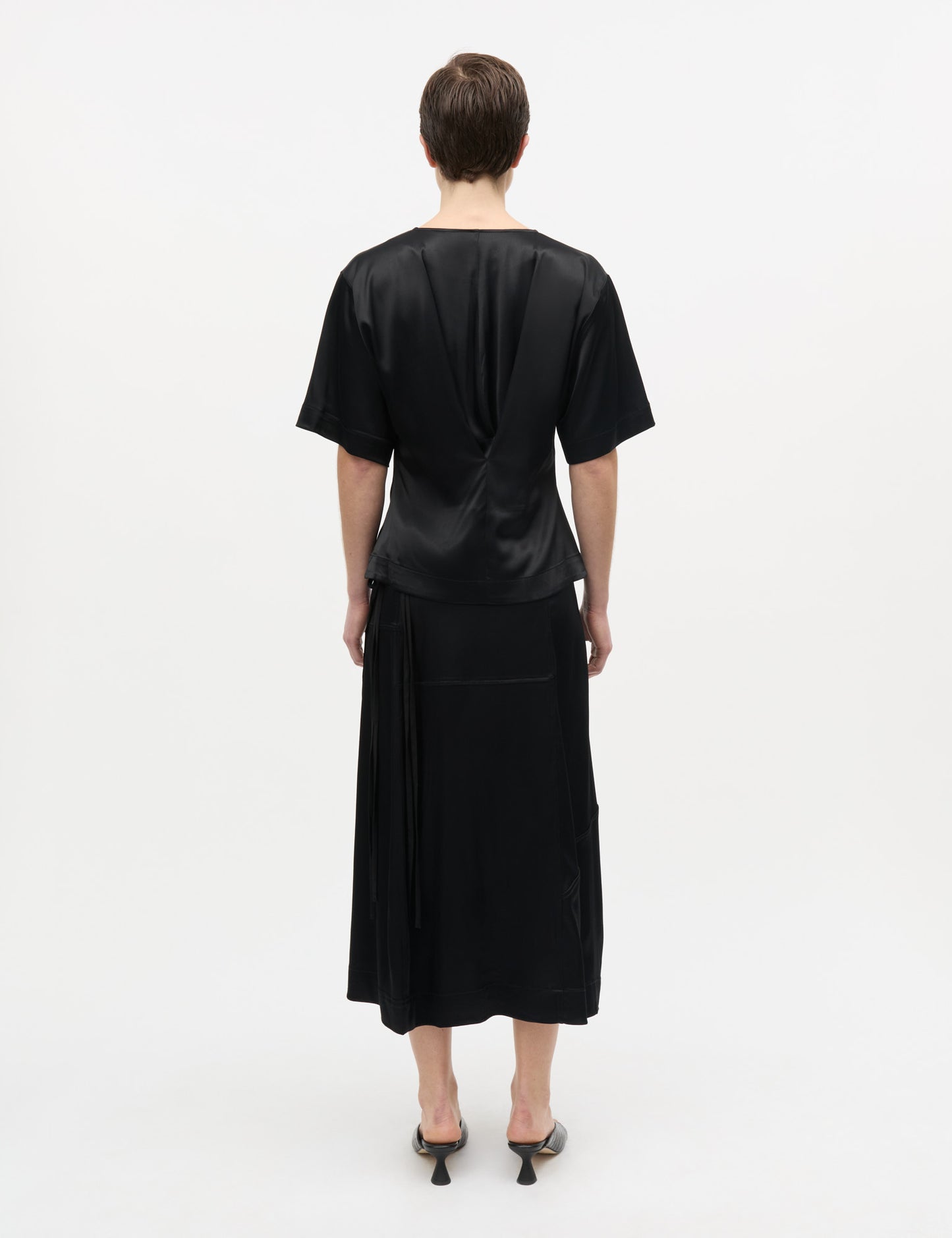 Viscosa Martine Wrap Skirt, Black