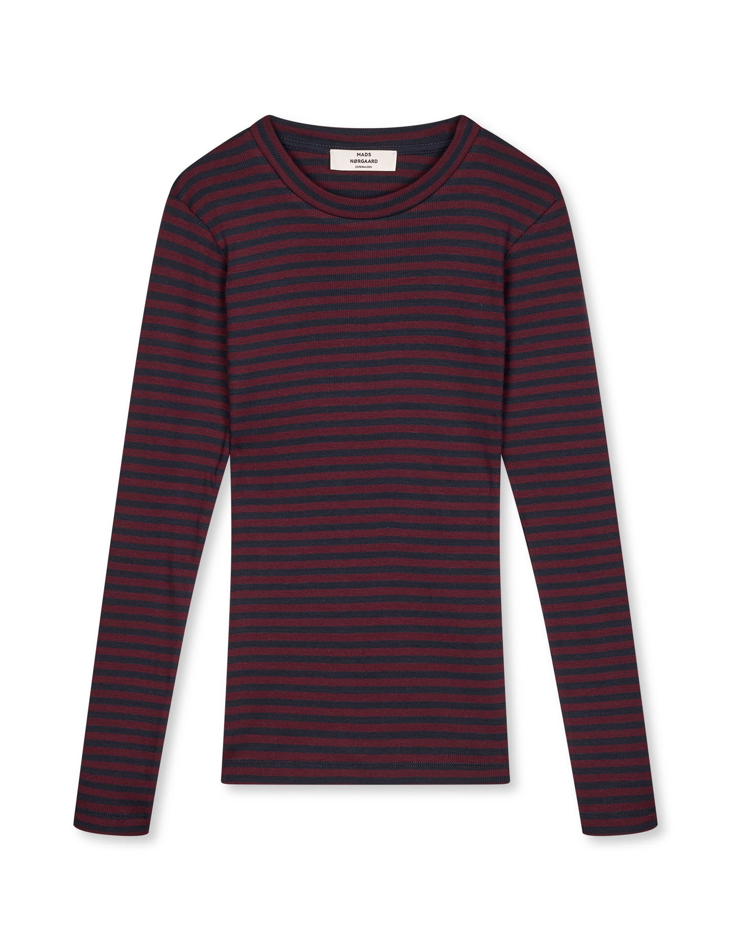 2x2 Cotton Stripe Tuba Tee LS, Sky Captain/Winetasting