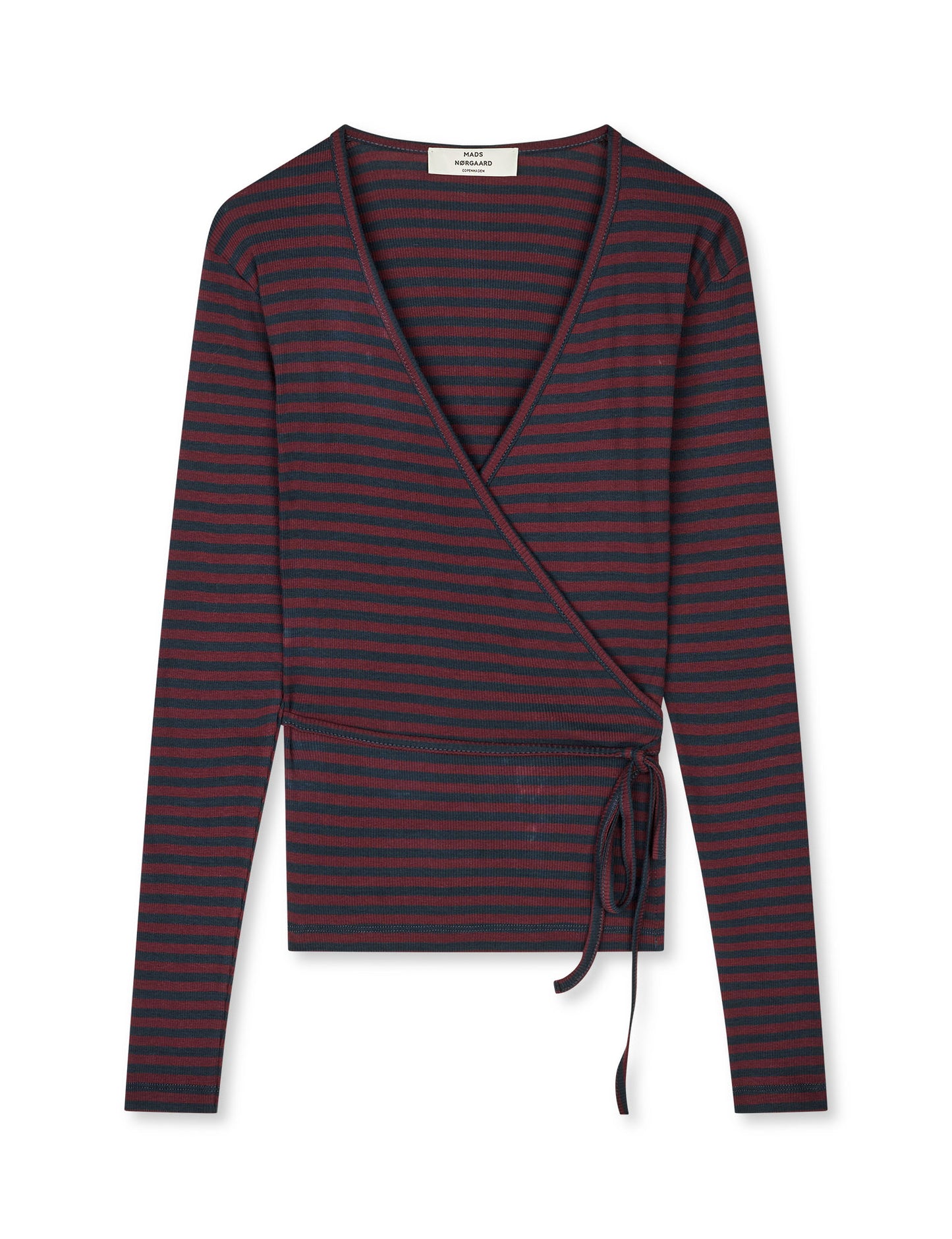2x2 Cotton Stripe Susi LS Top, Sky Captain/Winetasting