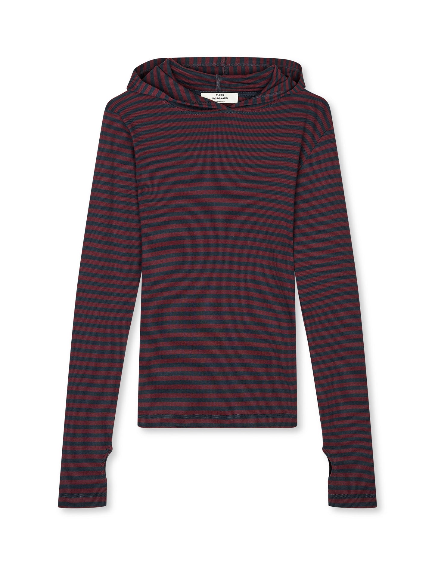2x2 Cotton Stripe Tutti Hood, Sky Captain/Winetasting