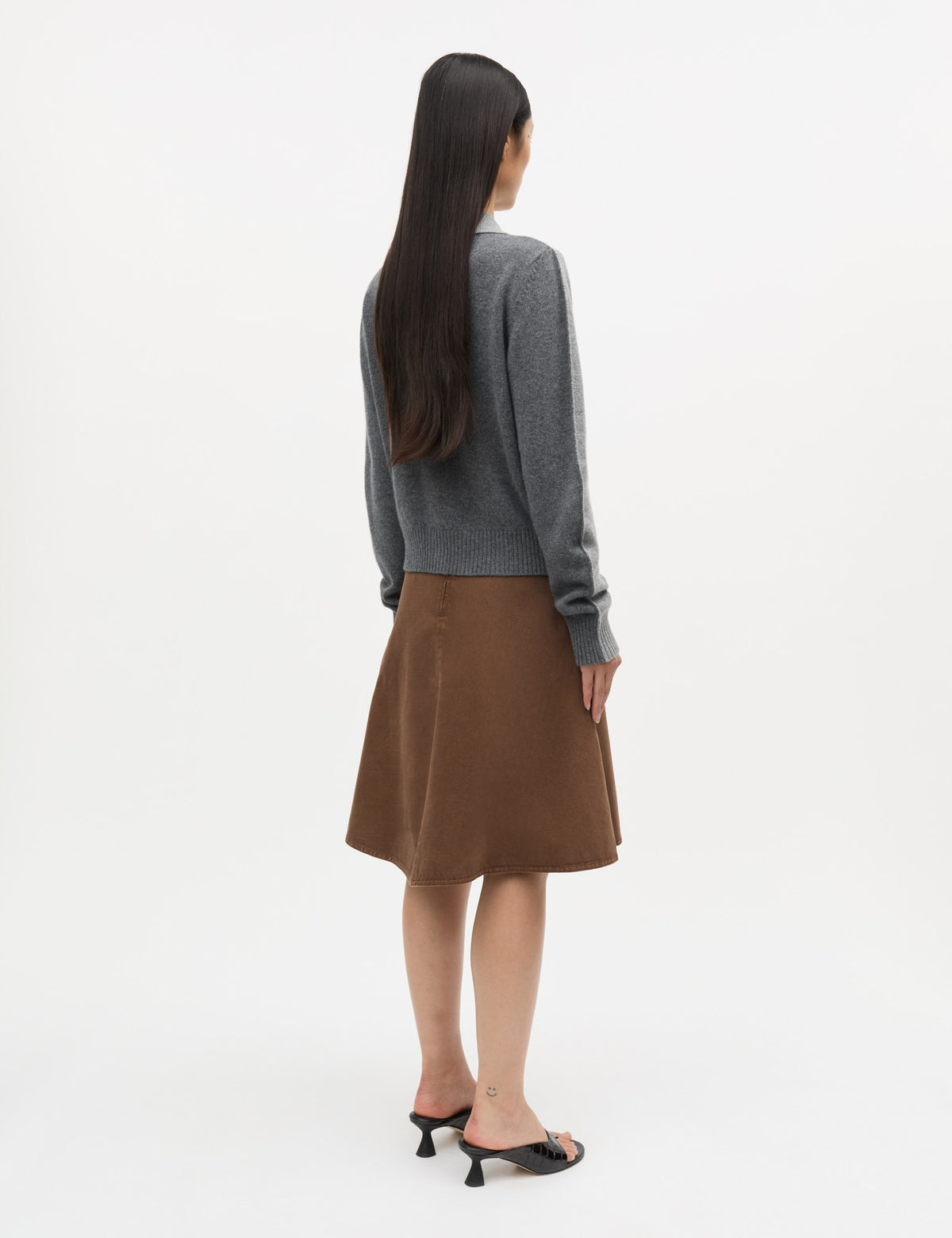 Yota Knit Katrine Cardigan, Light Grey Melange/Dark Grey M