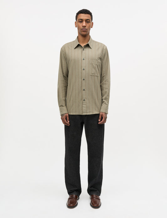 Flannel Stripe Sune Shirt, Overland Trek/Sky Captain/Tama