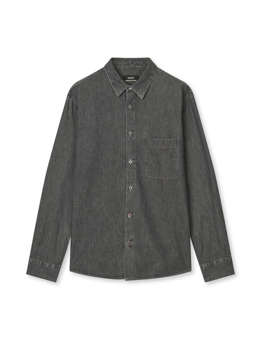 Sky Denim Sune Shirt, Mid Black Wash