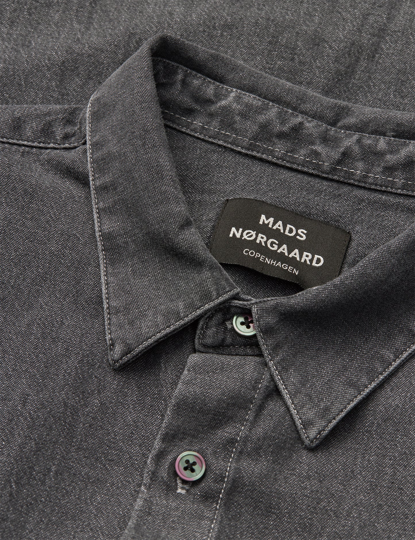 Sky Denim Sune Shirt, Mid Black Wash
