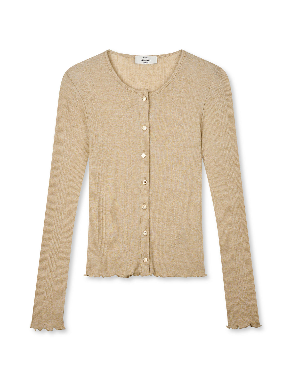Point Wool Amy Cardigan, Beige