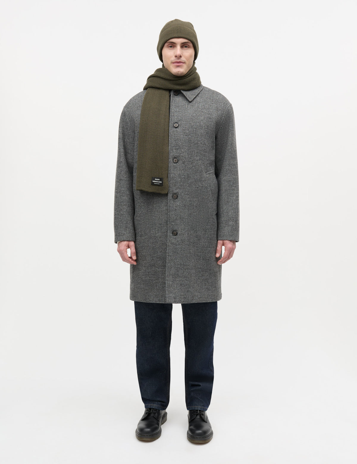 Bond Wool Curtis Coat, Dark Grey Melange
