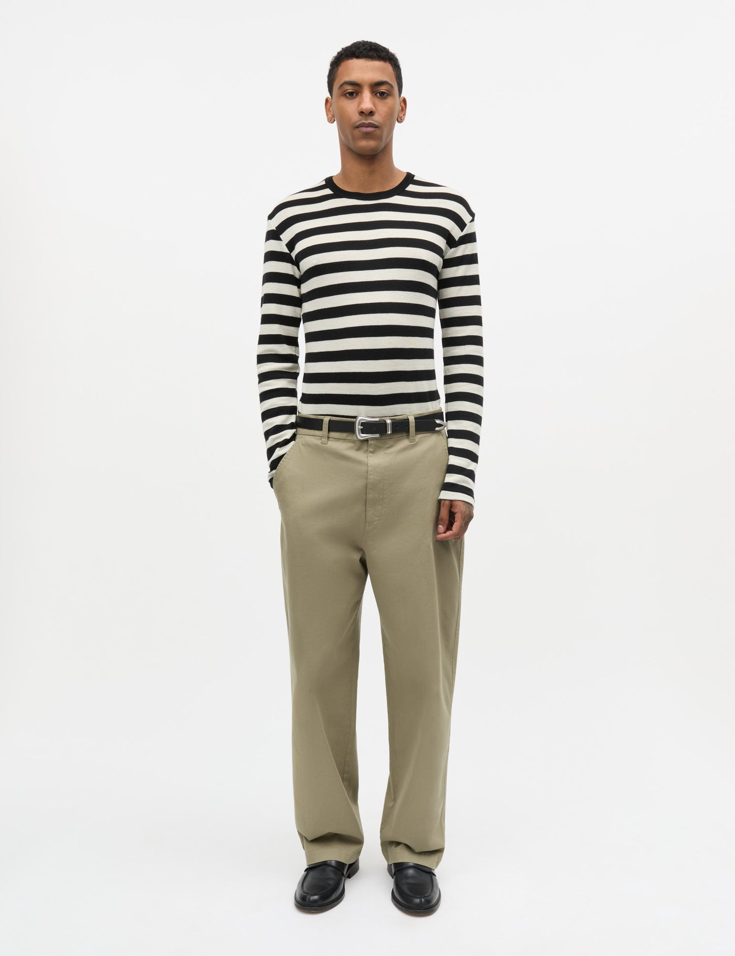 Fine Wool Tobias Knit, Black/Vanilla Ice