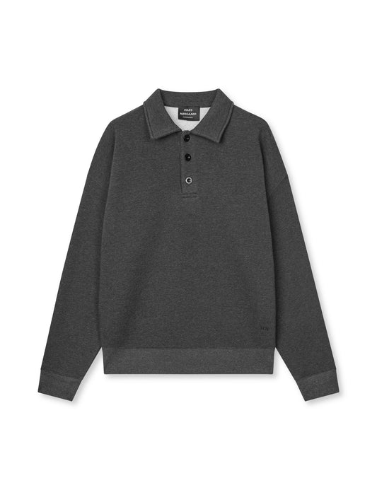Standard Bram Polo Sweat, Dark Grey Melange