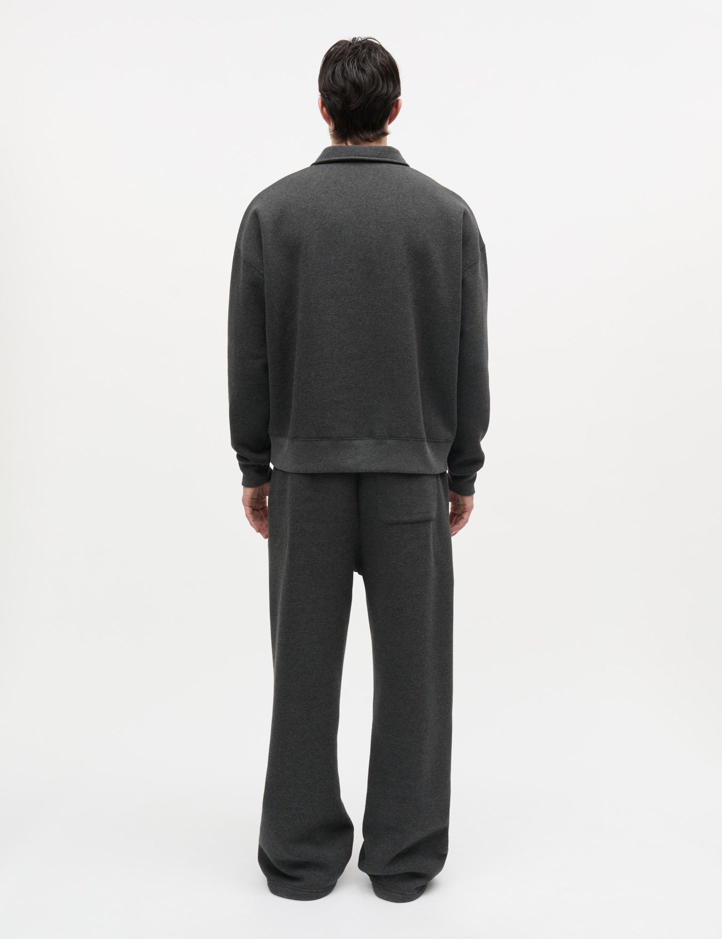Standard Bram Polo Sweat, Dark Grey Melange