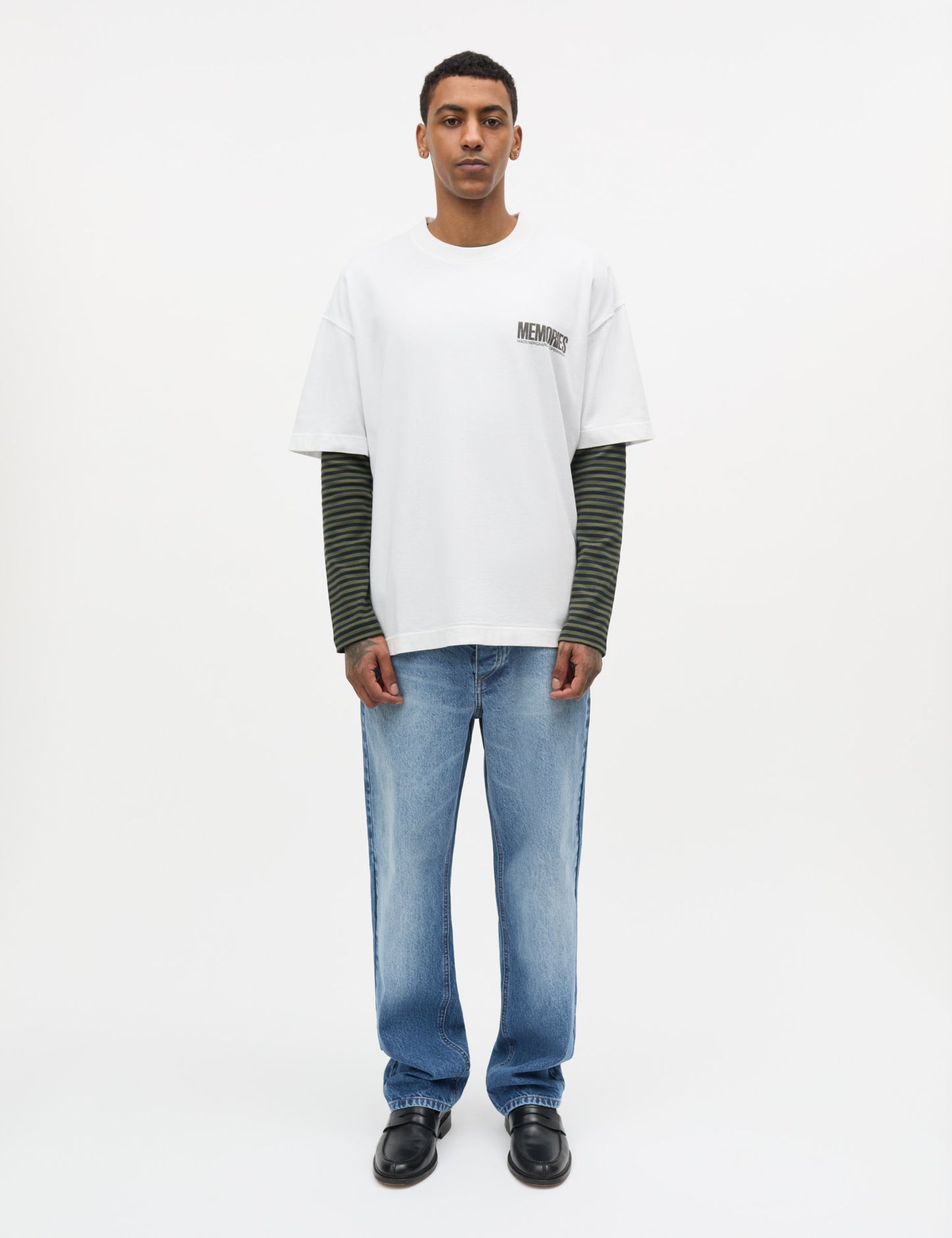 Open-End Dye Big Flower Tee, White