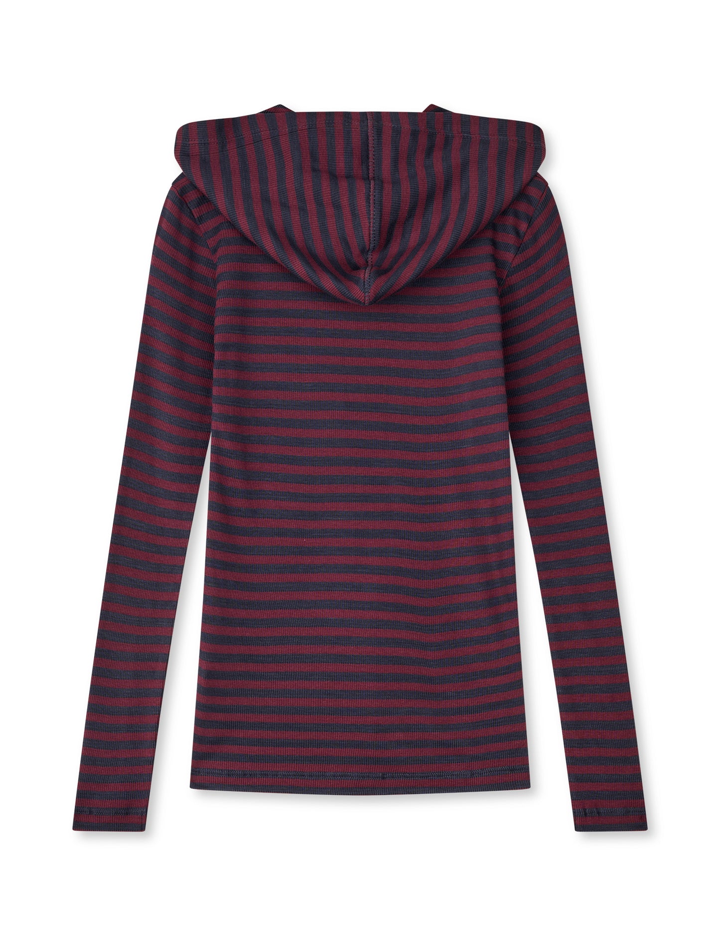 2x2 Cotton Stripe Tally Hoodie, Sky Captain/Winetasting