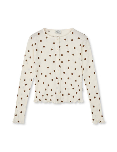 Pointelle Casandrina Cardigan AOP, Vanilla Ice/Cocoa