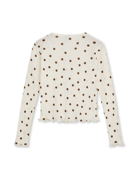 Pointelle Casandrina Cardigan AOP, Vanilla Ice/Cocoa