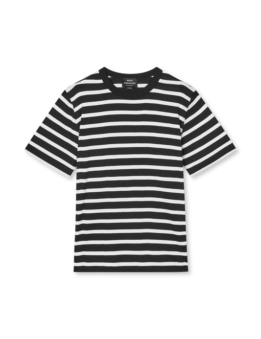 Klassik Rib Stripe Esben Tee, Black/White