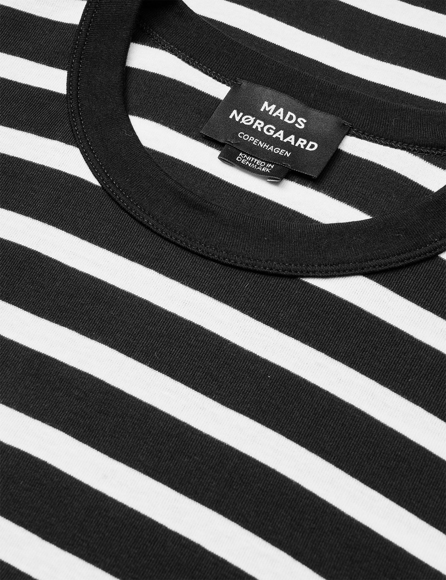 Klassik Rib Stripe Esben LS Tee, Black/White
