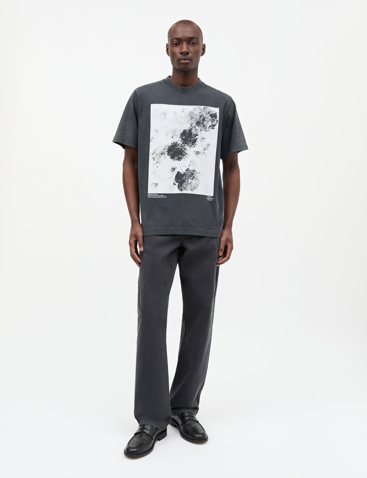 Cotton Jersey Print Frode Tee, Black