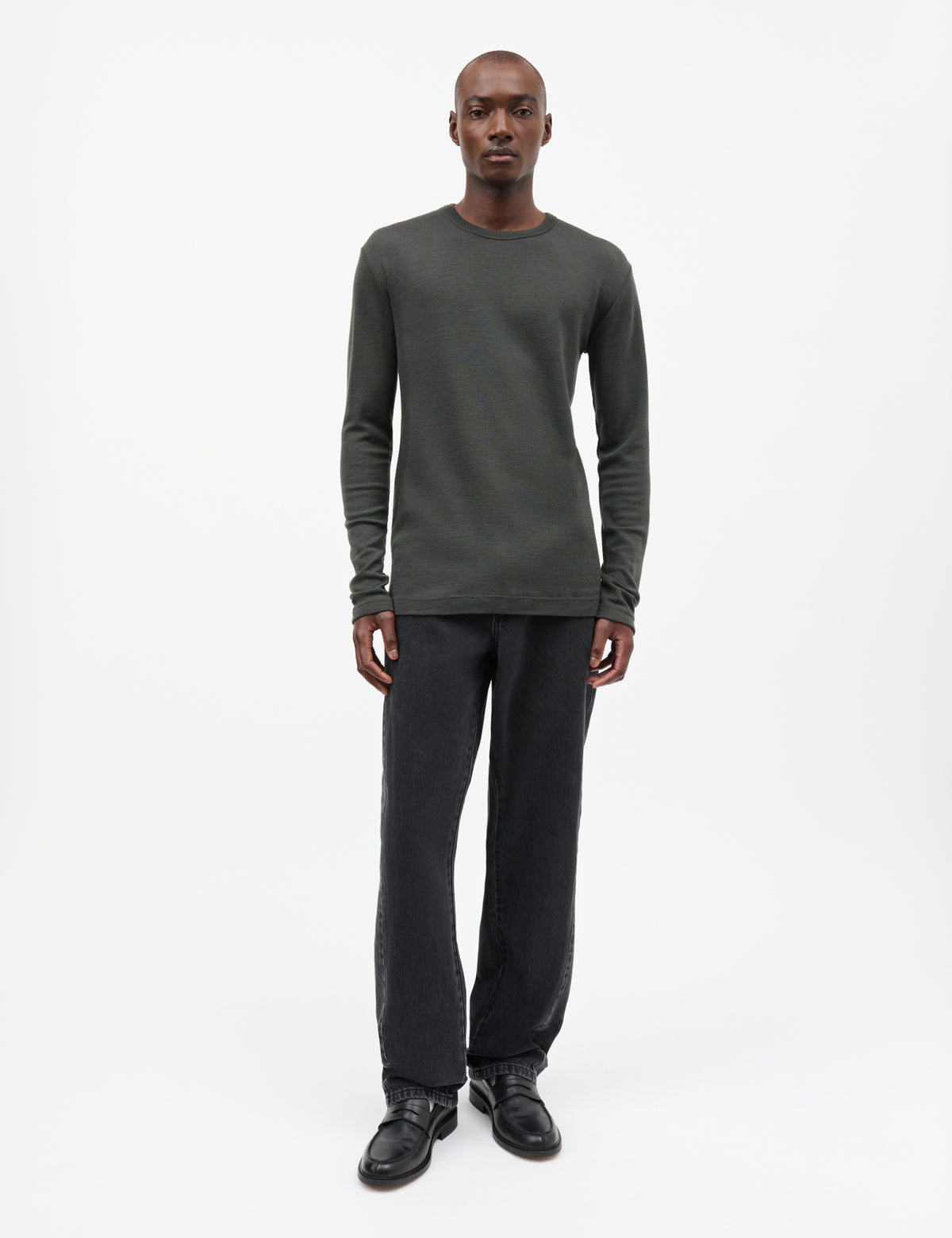 Fine Wool Solid Tobias Knit, Phantom