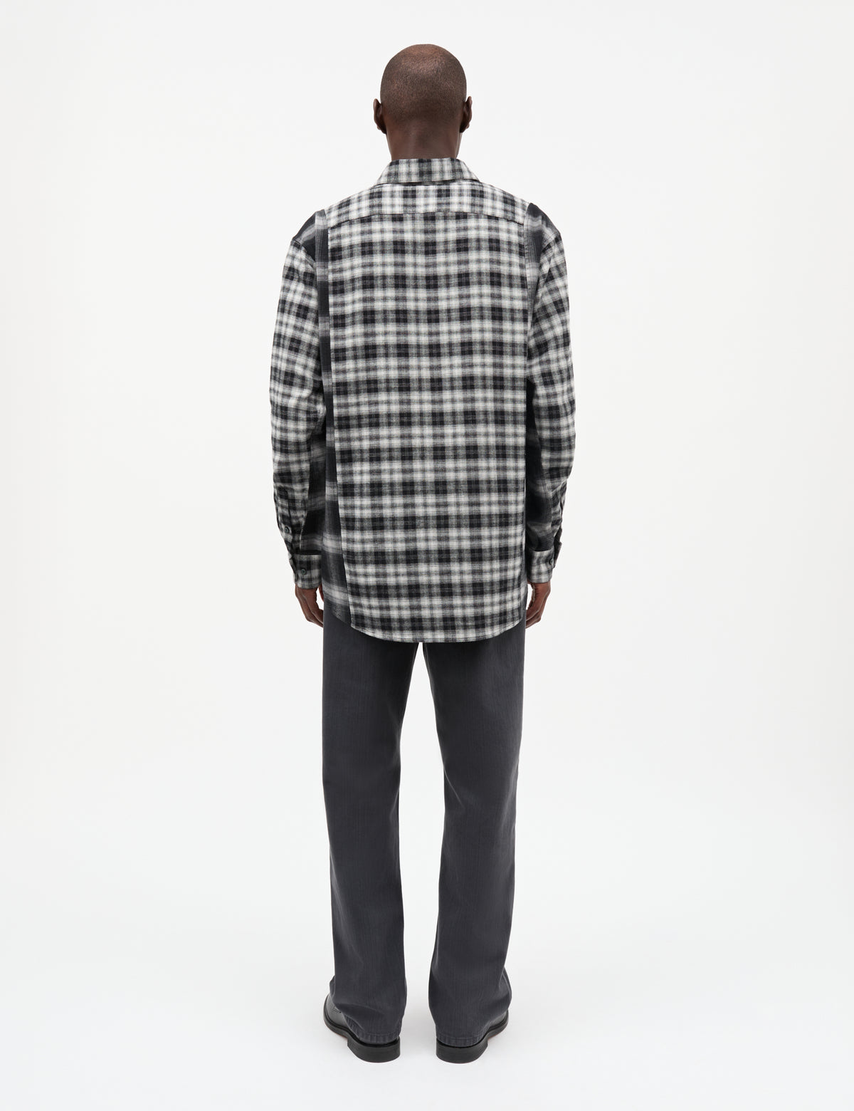 Brushed Flannel Marcel Mix Shirt CH, Black/White Check