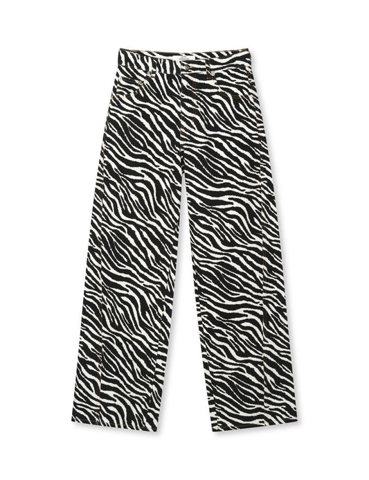 Mock Twill Christel AOP Jeans, Zebra