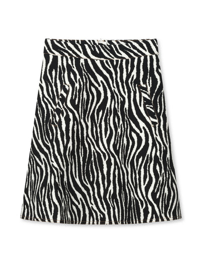 Mock Twill Stelly AOP Skirt, Zebra