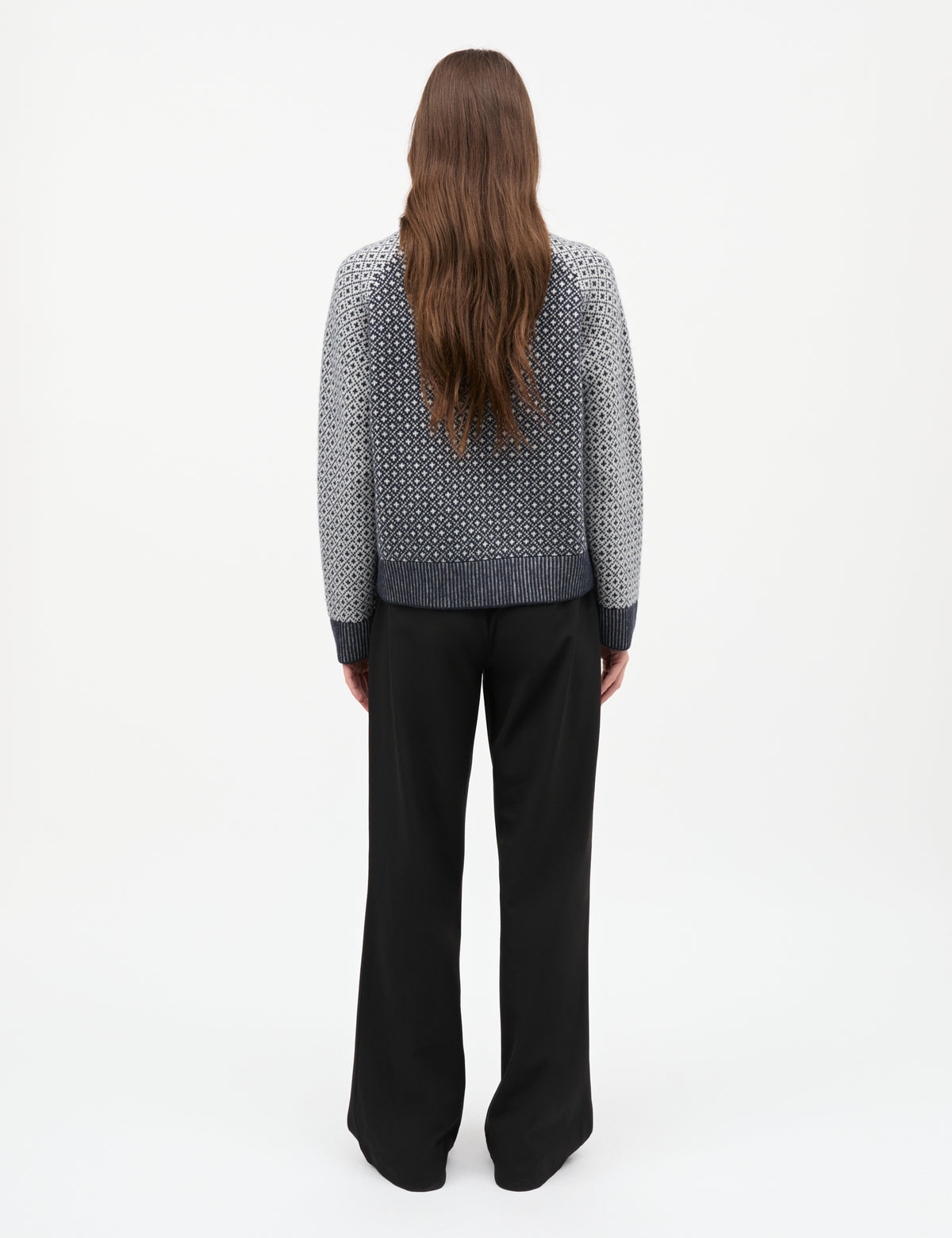 Super Wool Sofie Iceland Sweater, Sky Captain/Vanilla Ice