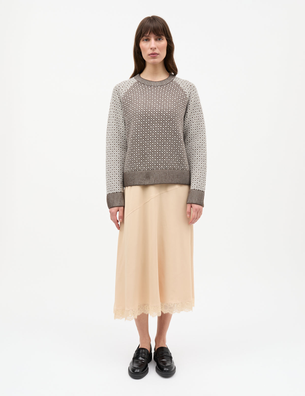 Super Wool Sofie Iceland Sweater, Turkish Coffee/Vanilla Ice