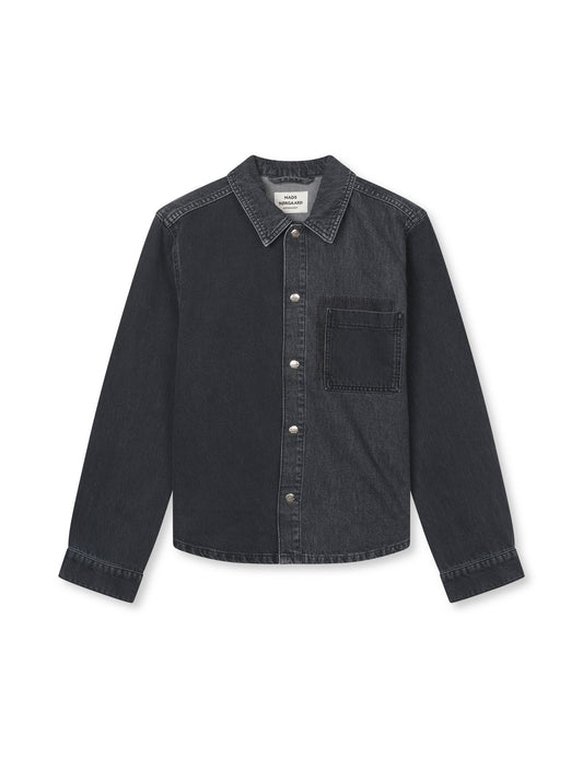 Salvo Denim Crash Shirt, Black Stone Wash