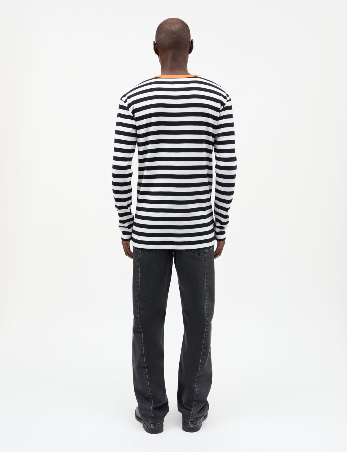 Midi Rib Tobias Tee LS, Black/White