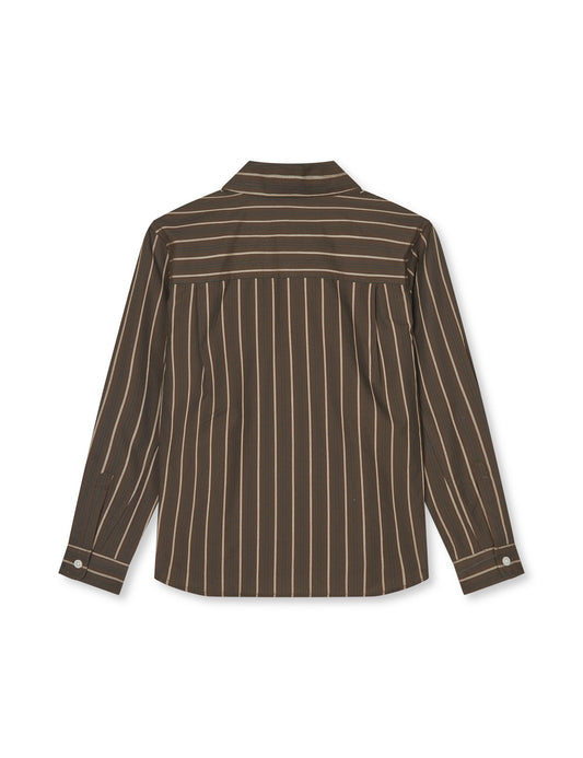 Oxford Svante Stripe Shirt, Turkish Coffee/Sky Captain